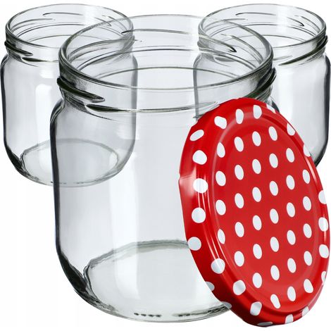 KADAX 48x Einmachgläser 425 ml, Glas, für Einmachgläser, Gurken, Honig, Kapseln, Fi82