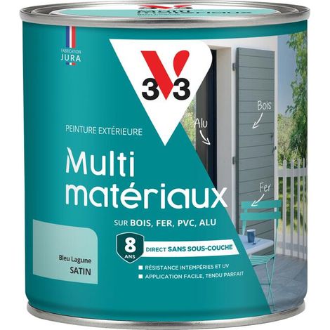 Peinture extérieure Multi-matériaux V33 Bleu lagune Satin 0,5L