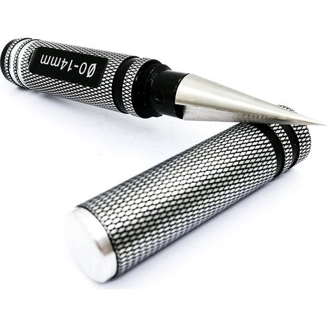 Broca escariadora profesional de acero inoxidable, duradera, de 0 a 14 mm, color negro y azul, 1 unidad (negro)