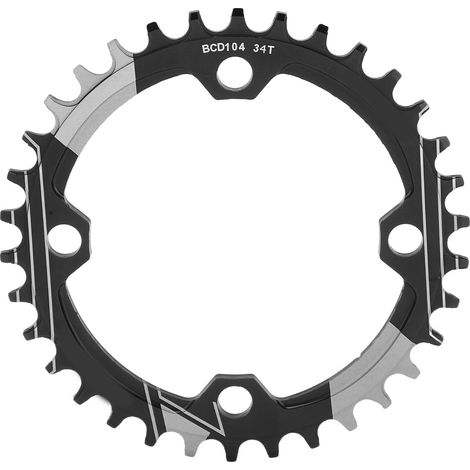 34-Zähne-Kettenblatt aus Aluminiumlegierung für Mountainbikes, rostfrei, mit positiven und negativen Zähnen, schwarz (1/5)