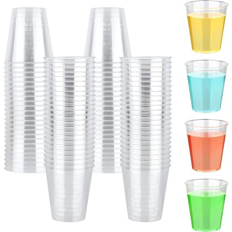 Lot de 100 Gobelet Plastique Reutilisable, 5 cl/50ml Verre Plastique Reutilisable, Transparent Verre en Plastique Verre a Shot, pour Cocktails Jus de Fruits Mariage Fêtes (1/5)