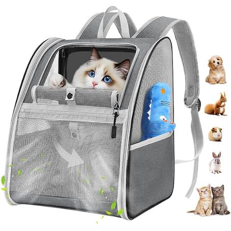 Cat Carrier Backpack, 10 kg, Breathable, Black (1/3)