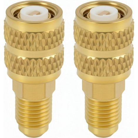 Adaptateur Sae Femelle R410a, Adaptateur en Laiton R410a 5/16 Femelle vers 1/4 Male R22,Mini Split et Cvac, Raccord Climatisation Lot de 2 Pièces (1/5)