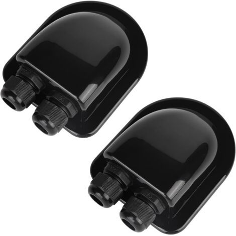 Sollbry Passe-Toit Etanche en ABS, Lot de 2 Entrée de Câble de Toit,Passe Toit Camping Car,Double Entrée de Câble Solairepour Camping-Car, Caravane, Bateau (Noir) (1/4)