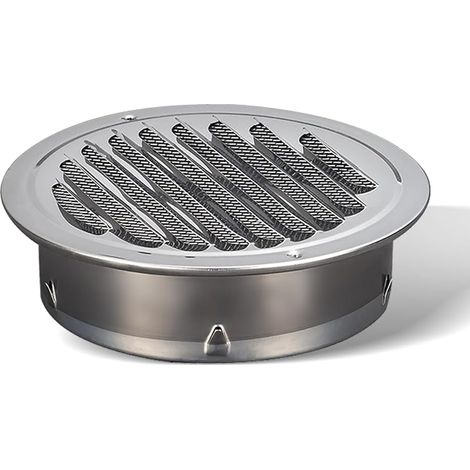 Grille de ventilation ronde en acier inoxydable, 120 mm, grille de protection contre les intempéries, grille d'échappement, protection contre les insectes pour garage, cuisine, salle de bain (1/5)