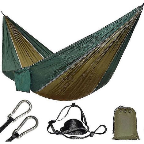 Hamac parachute 1 personne pour la chasse, la survie et les loisirs en plein air. Hamac portable pour jardin, terrasse ou patio. (1/5)