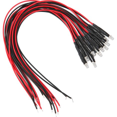 50 diodes LED clignotantes 12V bleu, pré-assemblées - Lot de 50 (1/5)