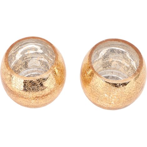 2PCS Support Bougie en Verre à Points Dorés, Design Moderne Minimaliste pour Décoration Maison Romantique (1/5)