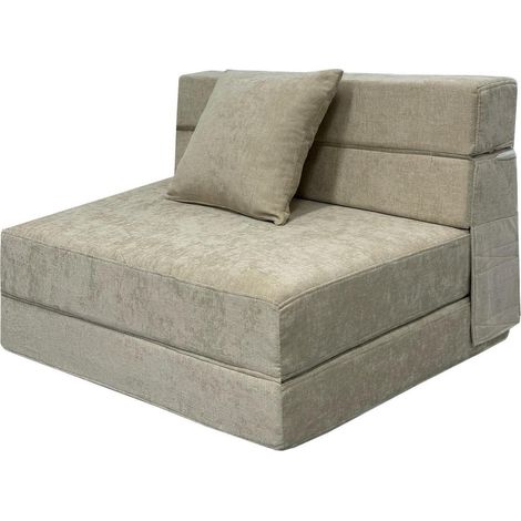 Schlafsessel klappbar mit Memory Schaum, Gästesofa faltbar 100x193 cm, beige (1/5)