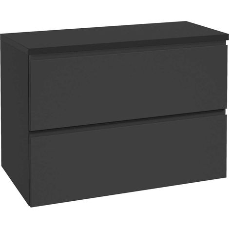 kielle Oudee - Mueble con encimera debajo del fregadero 80x55x46 cm, negro mate 50002S844 (1/3)
