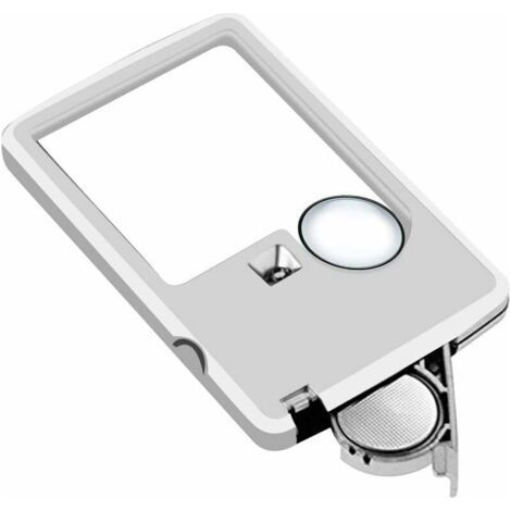 Portable LED Magnifier Handheld Magnifier for Reading, 3X 6X Magnifier Strong Rectangular Pocket Magnifier, Ideal for Reading Small Prints and Low Vision and Aging Eyes (1/4)