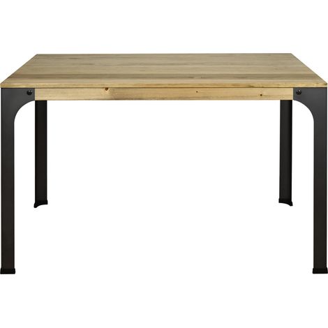 Mesa de comedor Bristol 120x80x75m en madera maciza de pino acabado vintage estilo industrial (1/5)