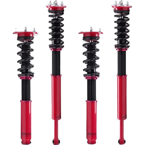 Kit de suspension à coilover, hauteur réglable de 1"-3", réglage de rebond 24 clics, compatible avec Mercede-Benz Classe S, tension de ressort pré-chargée, plaques de carrossage réglables (1/5)