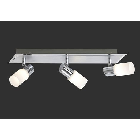 Foco Clapton 3 Spot Led Cromo Y Cristal Blanco L50 cm Trio Lighting