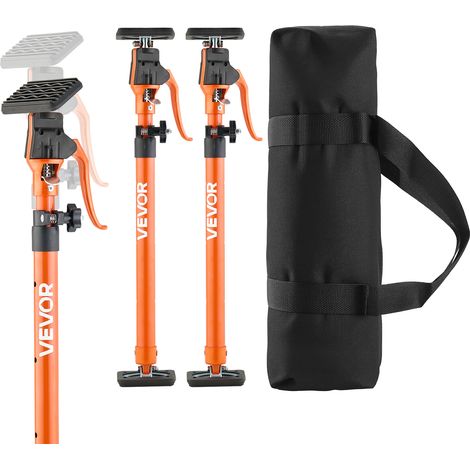VEVOR Asta di Supporto per Martinetto, 2 Pezzi, Asta di Supporto Rapido Telescopica in Acciaio da 64,5-115 cm, Sistema Regolabile a 3 Mani con Capacita 100 kg per Sollevamento di Cartongesso