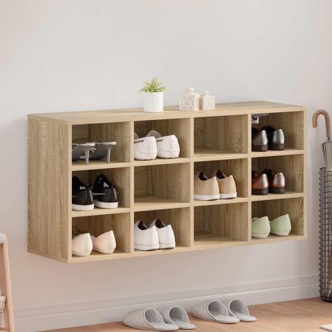 Meuble à chaussures avec rangement en bois d’ingénierie, chêne sonoma, 103 x 30 x 51 cm - PANGIVO (1/5)