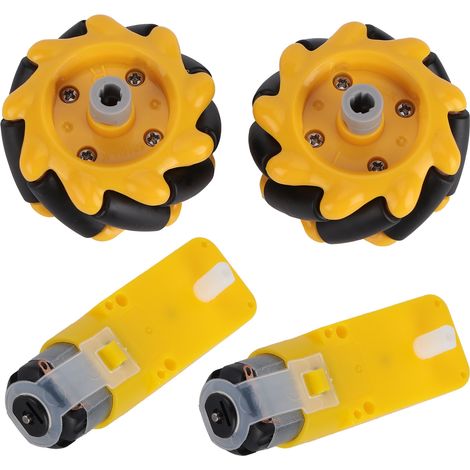 Roue Mecanum pour moteur à engrenages TT, pièces détachées et accessoires pour voitures robotisées intelligentes, composants de jouets à monter soi-même, 48 mm (1/5)