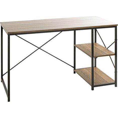 Bureau Design 2 Niches "Ademo" 120cm Chêne & Noir (1/5)