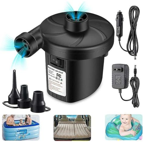 MINE Pompe à air pour gonflables de piscine, pompe à air électrique pour gonflable, pompe à air de dégonfleur de gonfleur de remplissage rapide parfaite (1/5)