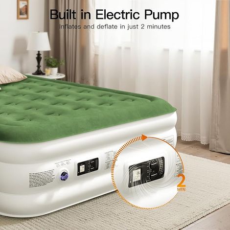 Zearna Air Bed 203 x 152 x 46 cm 2 Person Inflatable Bed with Built-in Electric Pump Home Use (1/5)