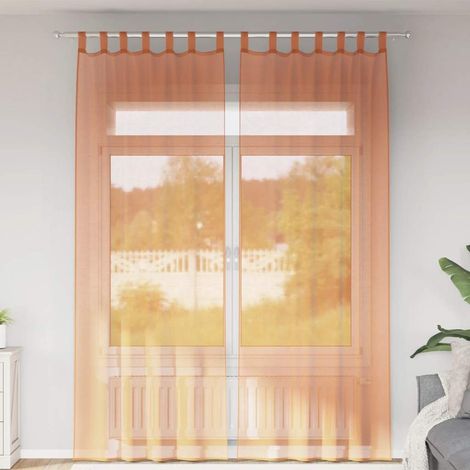 Voile Vorhänge mit Schlaufen 2 Stk. Terrakottarot 140x260 cm