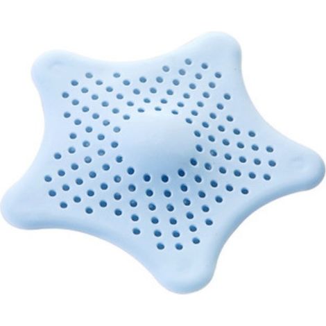 Filtre Évier en Silicone, Filtre à Cheveux Douche, Filtre à Bonde de Douche et Bain Starfish(bleu 3pcs) (1/2)