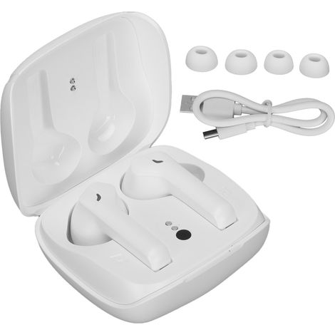 Casque Bluetooth G01 avec Boîtier de Charge, Version 5.0, Écouteurs Sans Fil Double Appel, Blanc (1/5)