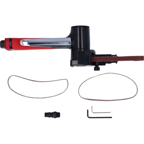 Ponceuse à bande pneumatique de 1/4 pouces, ponceuse pneumatique à poignée rouge pour Joints de soudure, polissage, ébavurage, chanfreinage (1/5)
