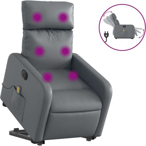 Maison Exclusive - Sillón de masaje elevable eléctrico cuero sint