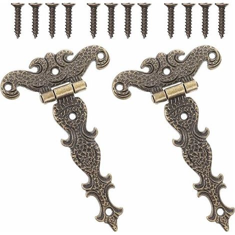 Lot de 2 charnières décoratives en alliage de zinc et en forme de T pour porte de placard (1/5)
