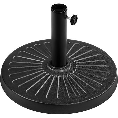 Homevive Base Redonda de Sombrilla Pie de Parasol Exterior Resistente a la Intemperie para Mástiles de 38/48 mm Negro (1/5)