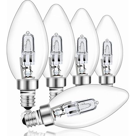 E14 28W Dimmable, Transparente C35 Ampoule Bougie Blanc Chaud 2700K Ampoule à vis E14 pour Lustres, Appliques, Lampes de Table, 350LM, Lot de 5 (1/5)