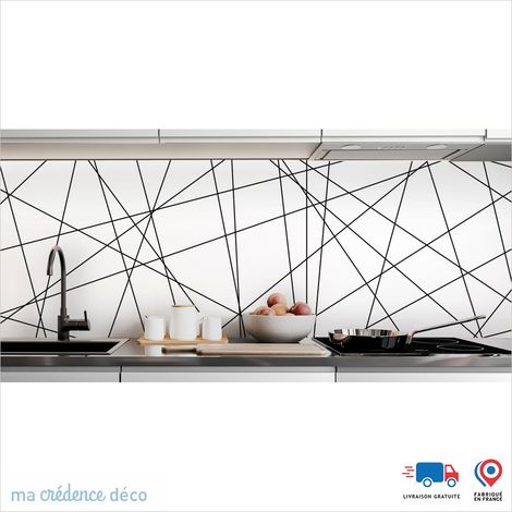 Crédence : Diagonales - Couleur noir - Alu composite - 60 - 120 (1/3)