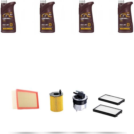 Kit tagliando 4 FILTRI e 4L OLIO compatibile con Mazda 3 (BK) 1.6 CD 80kw dal 2004 al 2009 (1/5)
