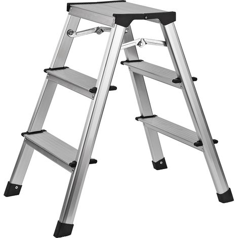 Alu Klapptritt Haushaltsleiter 2 x 3 Stufen max. 150 kg max. Steighöhe 61 cm (1/4)