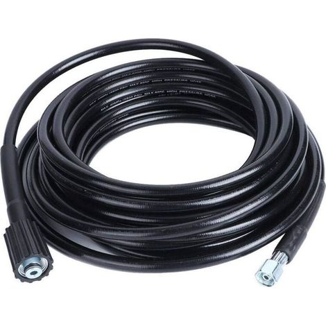 Tuyau haute pression flexible 10 m - filetage M22/M14 - résistant à l'abrasion et aux UV - compatible nettoyeurs Kärcher K2 K3 (1/5)