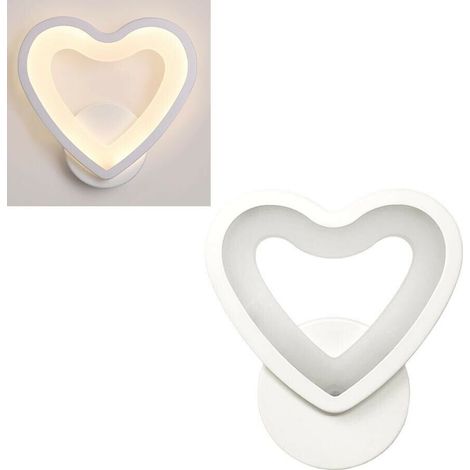 Applique Led Cuore In Vetro A Parete Luce Calda Lampada 6 W (1/3)