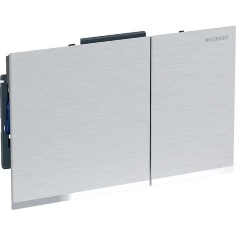Geberit Sigma60 Pulsador, rectangular, doble descarga: tecla: cromo / cepillado, revestimiento easy-to-clean, franja de diseño: cromo / brillante, 243415GH1