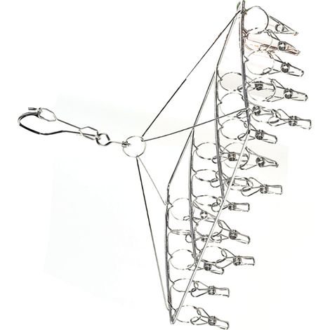 Multifunktionaler Kleiderbügel aus Edelstahl mit Clips für Unterwäsche, Socken, Masken – quadratisches Modell mit 20 drehbaren Clips (1/5)