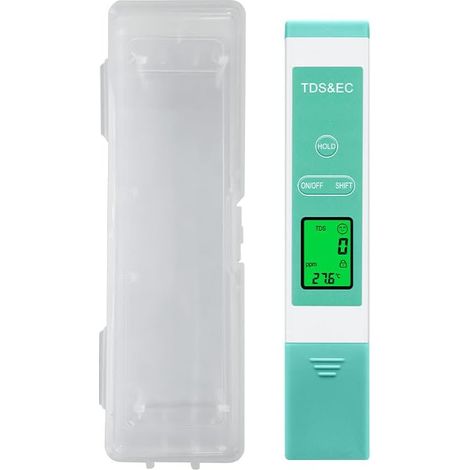 Testeur TDS EC Eau 3 en 1 Numérique avec Rétroéclairage Mesure Température 0-9999 ppm pour Eau Potable Aquarium Hydroponie – Piles Non Incluses (1/5)