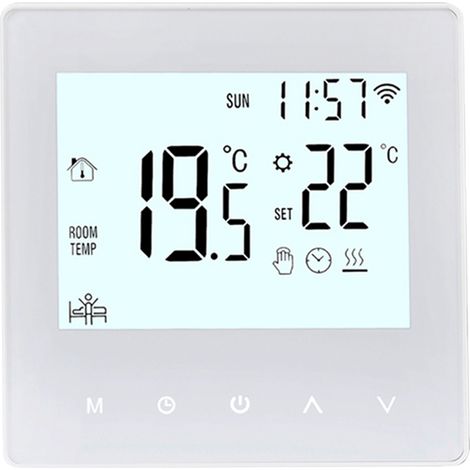 Intelligenter Thermostat, 6+1 Programmierfunktionen, Temperatursensor, Touch-Taste auf dem LCD-Bildschirm, Raumthermostat, Manuell/Automatisch (W-2)