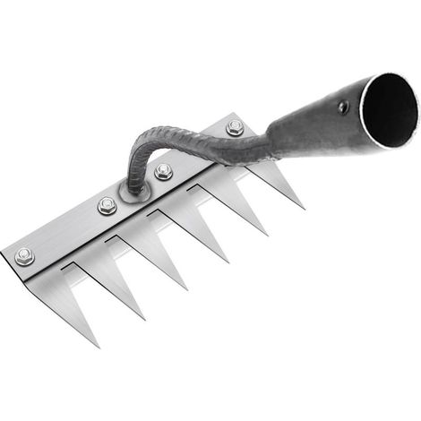 Râteau de Désherbage Multifonction en Métal, Râteau De Jardin 6 Dents, Râteau De Jardin Portable pour Désherber, Outillage De Jardin pour Désherber/Ameublir/Semence (sans Manche) 6 Dents (1/5)