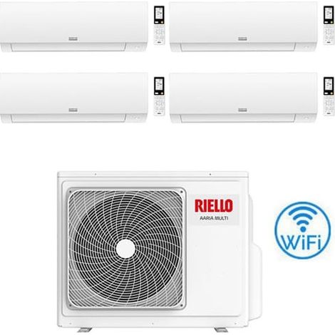 Climatizzatore Condizionatore Riello AARIA PLUS I Wi-Fi Quadri Split Inverter R32 9000 + 9000 + 9000 + 12000 BTU con U.E AARIA MULTI 475 PI Classe A++/A+