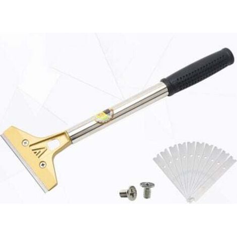 Hob Scraper with 10 Metal Blades, Heavy Duty Scraper, Universal Scraper for Glass, Ceramic Hobs, Induction Hobs, Cars, Mirrors, Stickers, Cleaning (with screws)