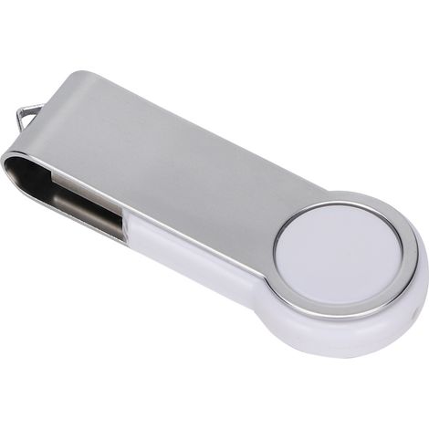 Clé USB 2.0 portable 32 Go en ABS avec capuchon rotatif, compatible Windows Vista/7/10/Mac (blanche). (1/5)