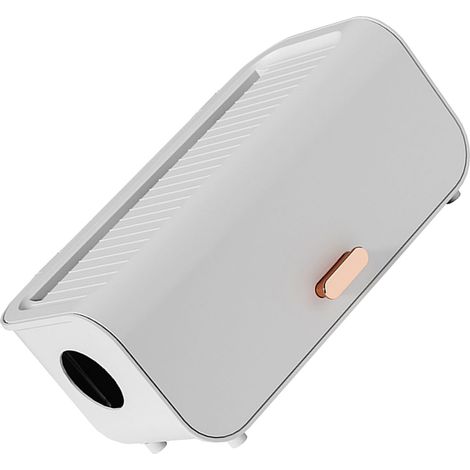 Boîte de rangement de câbles en plastique, facile à monter, pour multiprises, chargeurs, adaptateurs et fils électriques (blanche). (1/5)