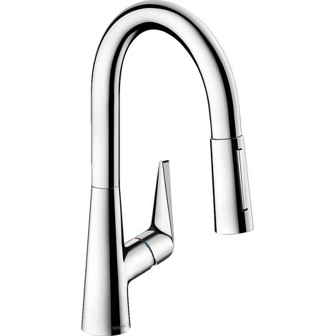 Hansgrohe – Miscelatore monocomando 160 per lavello con doccetta estraibile – Braccio girevole 110°/150° – Getto laminare e doccia – Supporto magnetico MagFit – SKU 72815000 (1/5)