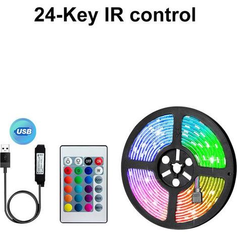 Barre Lumineuse LED TV, 1,9m RGB Multicolore avec Télécommande, Éclairage d'Ambiance USB pour TV 32-65", Rétroéclairage Flexible
