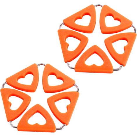 Lot de 2 dessous de plat en silicone, orange, antidérapants (1/5)