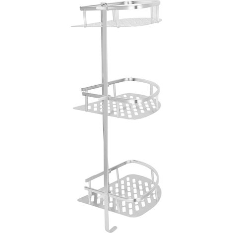Étagère de Douche Angulaire 3 Niveaux, Rangement Murale pour Salle de Bain ou Cuisine (1/5)